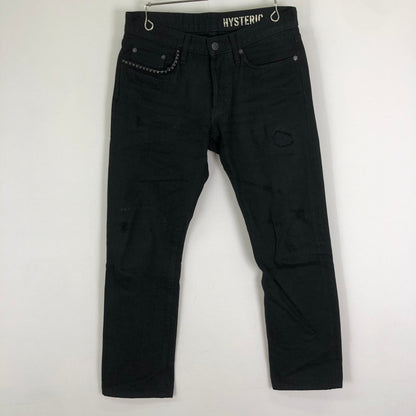 【中古品】【メンズ】 HYSTERIC GLAMOUR ヒステリックグラマー STUDDED DENIM PANTS 0243AP16 スタッズ デニムパンツ ボトムス 151-251124-ts-22-tei サイズ：30 カラー：ブラック 万代Net店