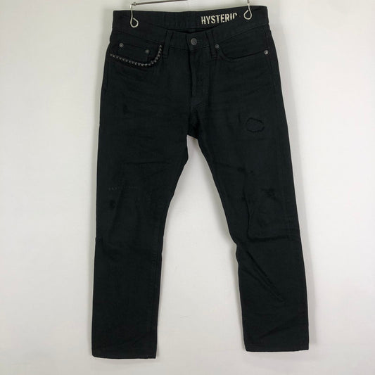 【中古品】【メンズ】 HYSTERIC GLAMOUR ヒステリックグラマー STUDDED DENIM PANTS 0243AP16 スタッズ デニムパンツ ボトムス 151-251124-ts-22-tei サイズ：30 カラー：ブラック 万代Net店