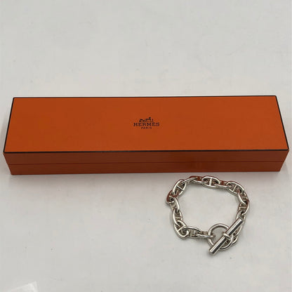 【中古品】【メンズ/レディース】 HERMES エルメス SILVER シェーヌダンクル ブレスレット MM アクセサリー 16コマ 182-251123-yy-08-tei サイズ：MM カラー：シルバー 万代Net店