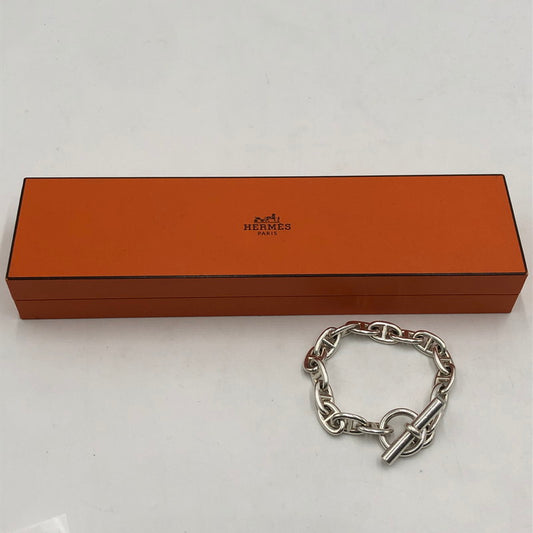 【中古品】【メンズ/レディース】 HERMES エルメス SILVER シェーヌダンクル ブレスレット MM アクセサリー 16コマ 182-251123-yy-08-tei サイズ：MM カラー：シルバー 万代Net店