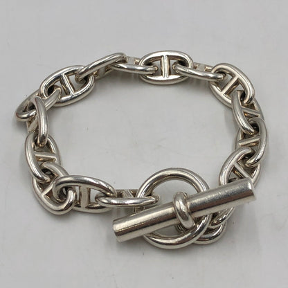 【中古品】【メンズ/レディース】 HERMES エルメス SILVER シェーヌダンクル ブレスレット MM アクセサリー 16コマ 182-251123-yy-08-tei サイズ：MM カラー：シルバー 万代Net店