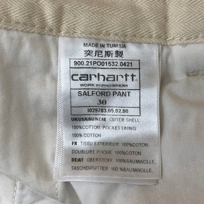 【中古品】【メンズ】 Carhartt WIP カーハート ワークインプログレス SALFORD PANT I029783 サルフォード パンツ ボトムス 156-251122-yy-08-tei サイズ：30 カラー：クリーム 万代Net店