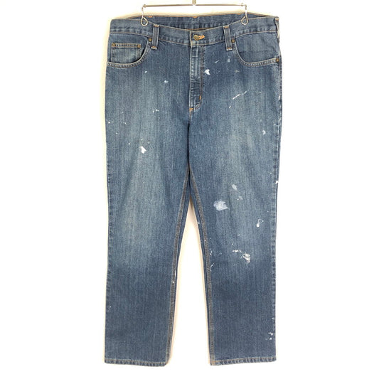 【中古品】【メンズ】 Carhartt カーハート TRADITIONAL FIT HAND PAINTED DENIM PANTS 101496-420 トラディショナル フィット ハンドペイント デニムパンツ ボトムス ジーンズ 156-251122-yy-11-tei サイズ：38 カラー：インディゴ 万代Net店