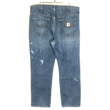 【中古品】【メンズ】 Carhartt カーハート TRADITIONAL FIT HAND PAINTED DENIM PANTS 101496-420 トラディショナル フィット ハンドペイント デニムパンツ ボトムス ジーンズ 156-251122-yy-11-tei サイズ：38 カラー：インディゴ 万代Net店