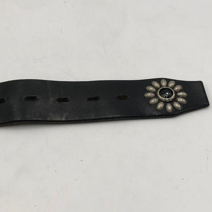 【中古品】【メンズ】 HTC エイチティーシー COLOR STONE FLOWER STUDS LEATHER BELT カラーストーン フラワー スタッズ レザーベルト 服飾雑貨 アクセサリー 205-251123-yy-06-tei カラー：ブラック 万代Net店