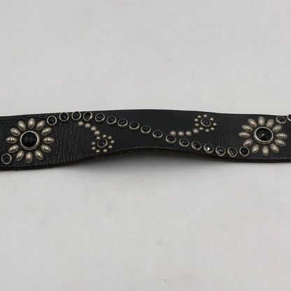 【中古品】【メンズ】 HTC エイチティーシー COLOR STONE FLOWER STUDS LEATHER BELT カラーストーン フラワー スタッズ レザーベルト 服飾雑貨 アクセサリー 205-251123-yy-06-tei カラー：ブラック 万代Net店