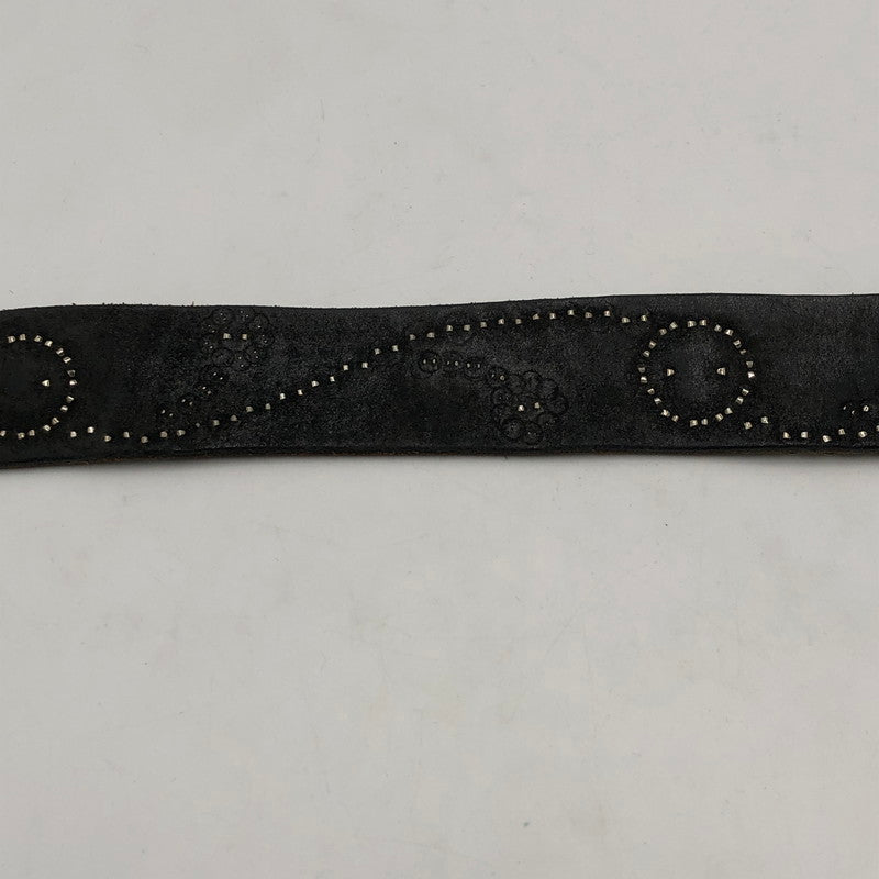 【中古品】【メンズ】 HTC エイチティーシー COLOR STONE FLOWER STUDS LEATHER BELT カラーストーン フラワー スタッズ レザーベルト 服飾雑貨 アクセサリー 205-251123-yy-06-tei カラー：ブラック 万代Net店