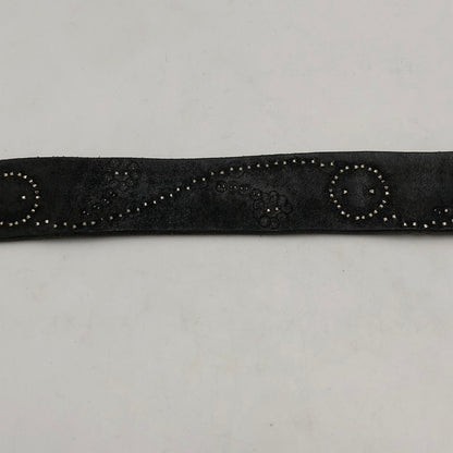 【中古品】【メンズ】 HTC エイチティーシー COLOR STONE FLOWER STUDS LEATHER BELT カラーストーン フラワー スタッズ レザーベルト 服飾雑貨 アクセサリー 205-251123-yy-06-tei カラー：ブラック 万代Net店