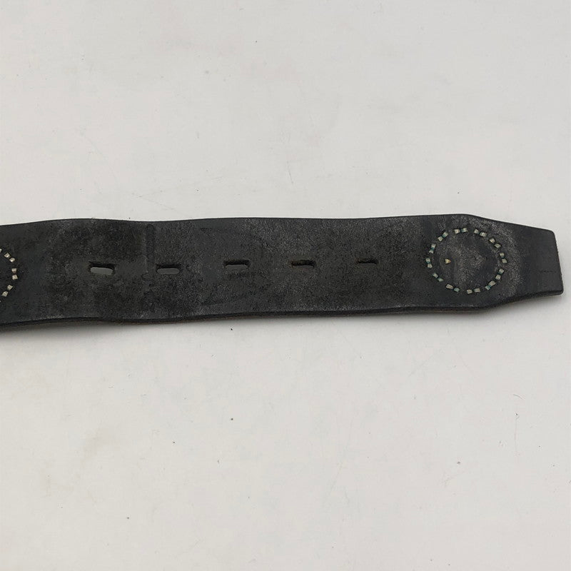 【中古品】【メンズ】 HTC エイチティーシー COLOR STONE FLOWER STUDS LEATHER BELT カラーストーン フラワー スタッズ レザーベルト 服飾雑貨 アクセサリー 205-251123-yy-06-tei カラー：ブラック 万代Net店