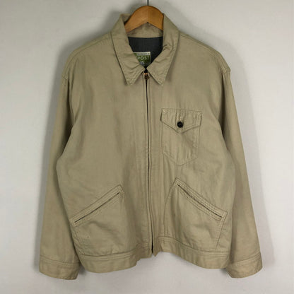 【中古品】【メンズ】 POST OVERALLS ポストオーバーオールズ 90’s ZIP JACKET MADE IN USA 90年代 ジップジャケット アウター フルジップ ワークジャケット USA製 145-251124-ts-14-tei サイズ：L カラー：アイボリー 万代Net店