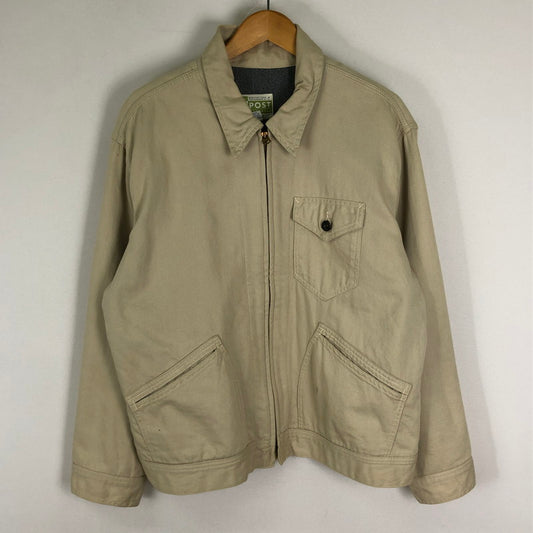 【中古品】【メンズ】 POST OVERALLS ポストオーバーオールズ 90’s ZIP JACKET MADE IN USA 90年代 ジップジャケット アウター フルジップ ワークジャケット USA製 145-251124-ts-14-tei サイズ：L カラー：アイボリー 万代Net店