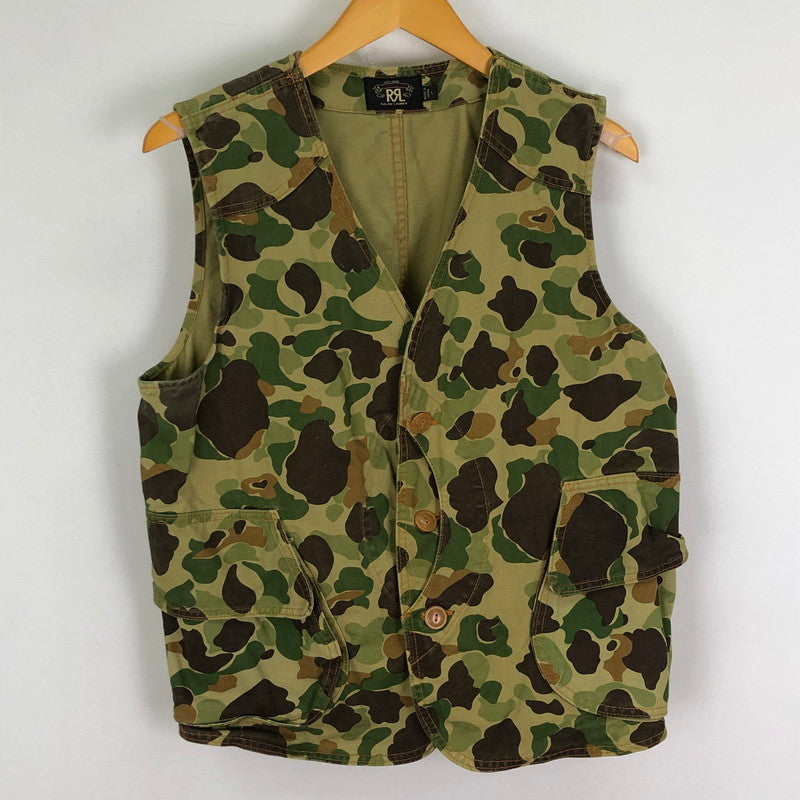 【中古品】【メンズ】 RRL ダブルアールエル CAMOUFLAGE VEST カモフラ ベスト ライトアウター 三ツ星 迷彩 147-251124-ts-18-tei サイズ：L カラー：カモ柄 万代Net店