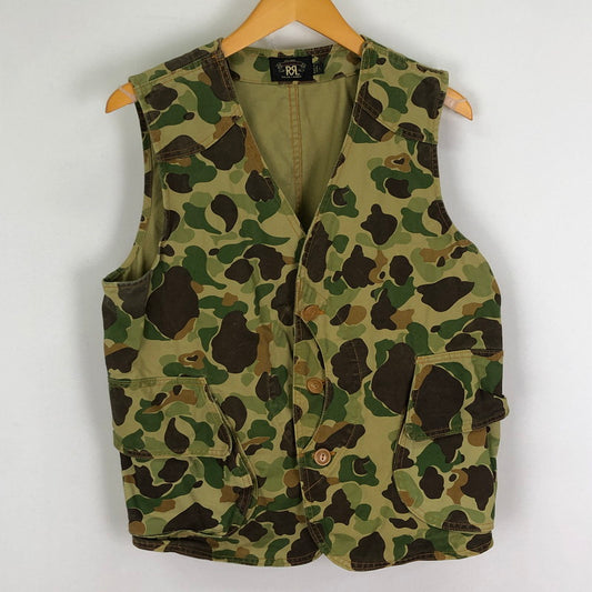 【中古品】【メンズ】 RRL ダブルアールエル CAMOUFLAGE VEST カモフラ ベスト ライトアウター 三ツ星 迷彩 147-251124-ts-18-tei サイズ：L カラー：カモ柄 万代Net店