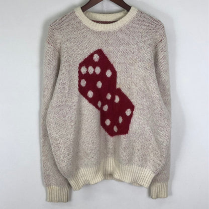 【現状渡し品】【メンズ】 STUSSY ステューシー DICE SWEATER 117097 ダイス セーター トップス ニット 142-251124-ts-04-tei サイズ：M カラー：ホワイト 万代Net店