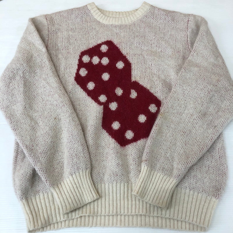 【現状渡し品】【メンズ】 STUSSY ステューシー DICE SWEATER 117097 ダイス セーター トップス ニット 142-251124-ts-04-tei サイズ：M カラー：ホワイト 万代Net店