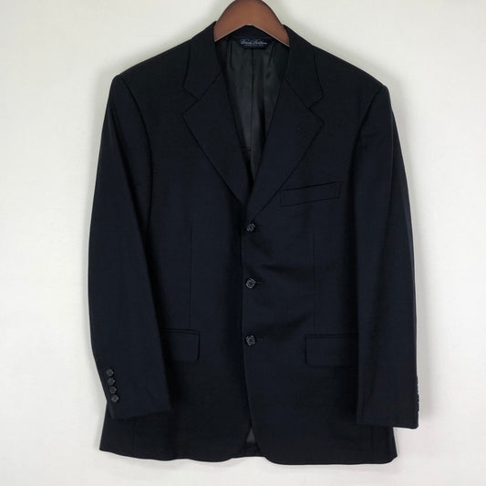 【中古品】【メンズ】 Brooks Brothers ブルックスブラザーズ WOOL 2BUTTON SUIT ウール 2ボタン スーツ ライトアウター 145-251128-yy-17-tei サイズ：38 カラー：ブラック 万代Net店