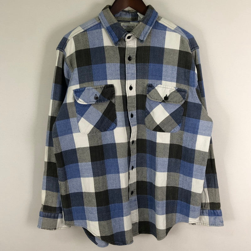 【中古品】【メンズ】 FIVE BROTHER ファイブブラザー 70~80's FLANNEL CHECK L/S SHIRT VINTAGE 70～80年代 フランネル チェック ロングスリーブ シャツ 長袖 トップス ヴィンテージ 145-251124-yo-05-tei サイズ：L カラー：ブルー 万代Net店
