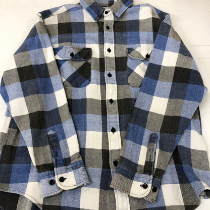 【中古品】【メンズ】 FIVE BROTHER ファイブブラザー 70~80's FLANNEL CHECK L/S SHIRT VINTAGE 70～80年代 フランネル チェック ロングスリーブ シャツ 長袖 トップス ヴィンテージ 145-251124-yo-05-tei サイズ：L カラー：ブルー 万代Net店