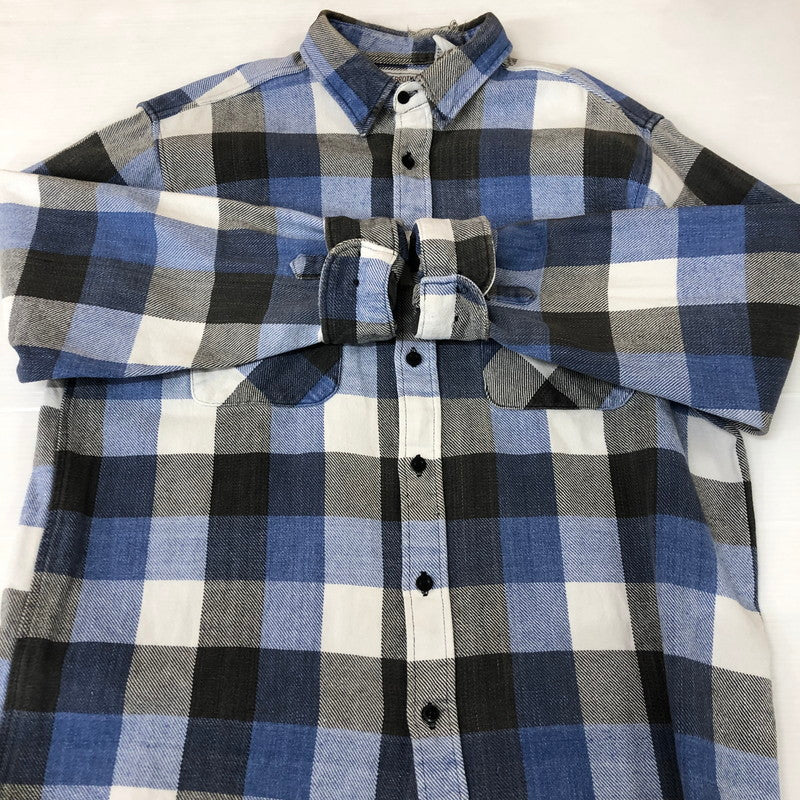 【中古品】【メンズ】 FIVE BROTHER ファイブブラザー 70~80's FLANNEL CHECK L/S SHIRT VINTAGE 70～80年代 フランネル チェック ロングスリーブ シャツ 長袖 トップス ヴィンテージ 145-251124-yo-05-tei サイズ：L カラー：ブルー 万代Net店