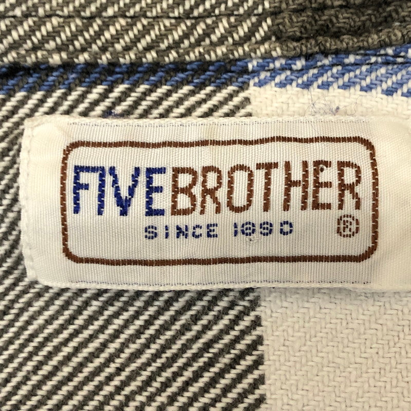 【中古品】【メンズ】 FIVE BROTHER ファイブブラザー 70~80's FLANNEL CHECK L/S SHIRT VINTAGE 70～80年代 フランネル チェック ロングスリーブ シャツ 長袖 トップス ヴィンテージ 145-251124-yo-05-tei サイズ：L カラー：ブルー 万代Net店