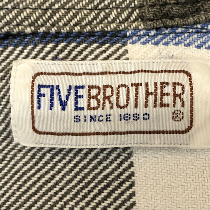【中古品】【メンズ】 FIVE BROTHER ファイブブラザー 70~80's FLANNEL CHECK L/S SHIRT VINTAGE 70～80年代 フランネル チェック ロングスリーブ シャツ 長袖 トップス ヴィンテージ 145-251124-yo-05-tei サイズ：L カラー：ブルー 万代Net店