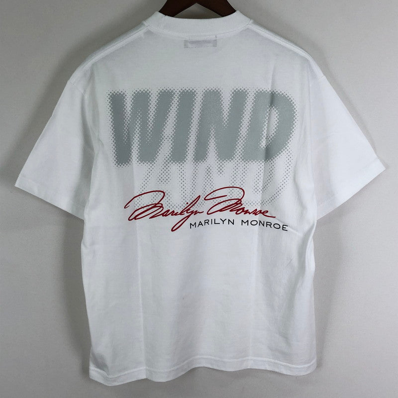 【中古品】【メンズ】 WINDANDSEA ウィンダンシー × MARILYN MONROE マリリン・モンロー 別注 コラボ WINTER S/S TEE WDS-MRM-26-Q1-01 ウィンター ショートスリーブ Tシャツ 半袖 トップス 142-251124-yo-04-tei サイズ：S カラー：ホワイト 万代Net店
