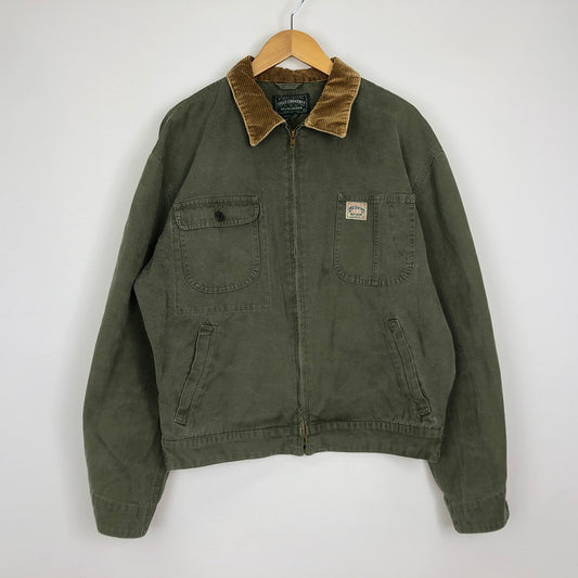 【中古品】【メンズ】 POLO COUNTRY RALPH LAUREN ポロカントリー ラルフローレン CORDUROY COLLAR WORK JACKET コーデュロイカラー ワークジャケット アウター 147-251126-yo-07-tei サイズ：M カラー：カーキ 万代Net店