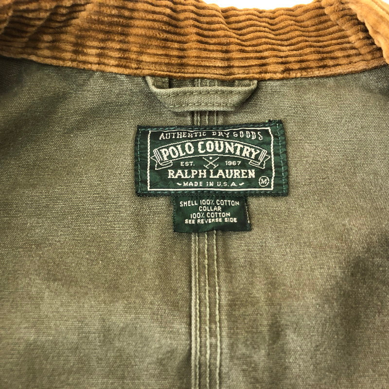 【中古品】【メンズ】 POLO COUNTRY RALPH LAUREN ポロカントリー ラルフローレン CORDUROY COLLAR WORK JACKET コーデュロイカラー ワークジャケット アウター 147-251126-yo-07-tei サイズ：M カラー：カーキ 万代Net店