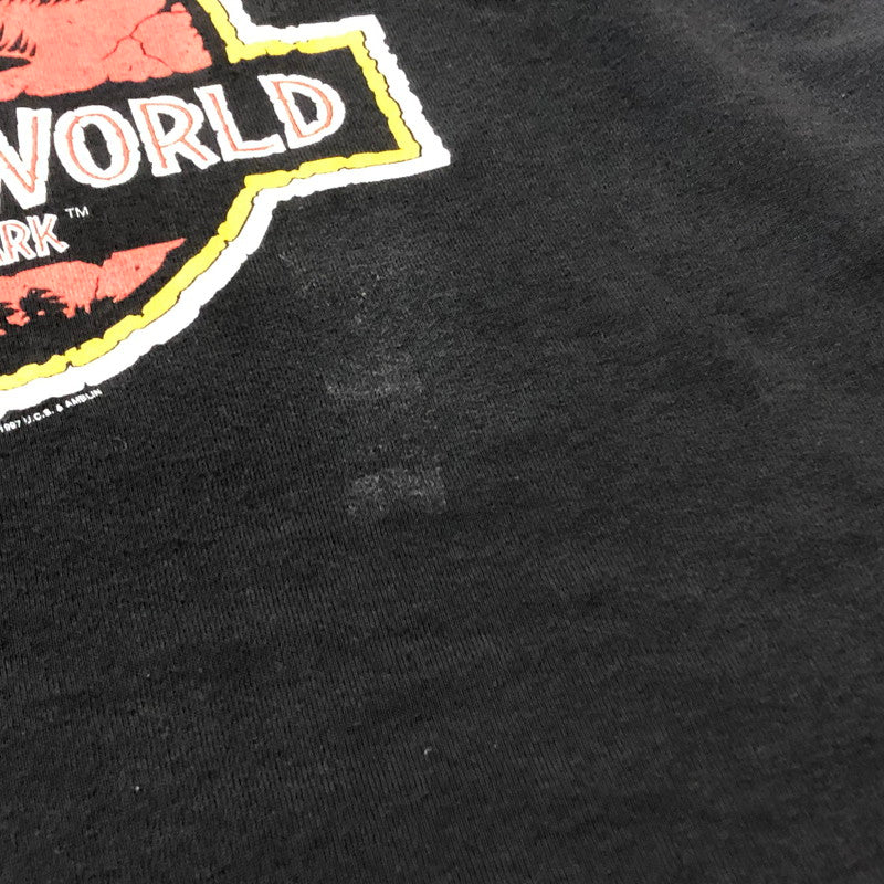 【中古品】【メンズ】 UNIVERSAL STUDIO ユニバーサル スタジオ 90's THE LOST WORLD JURASSIC PARK LOGO TEE 90年代 ザ ロスト ワールド ジュラシック パーク ロゴ Ｔシャツ 半袖 トップス 145-260711-sa-11-tei サイズ：L カラー：ブラック 万代Net店
