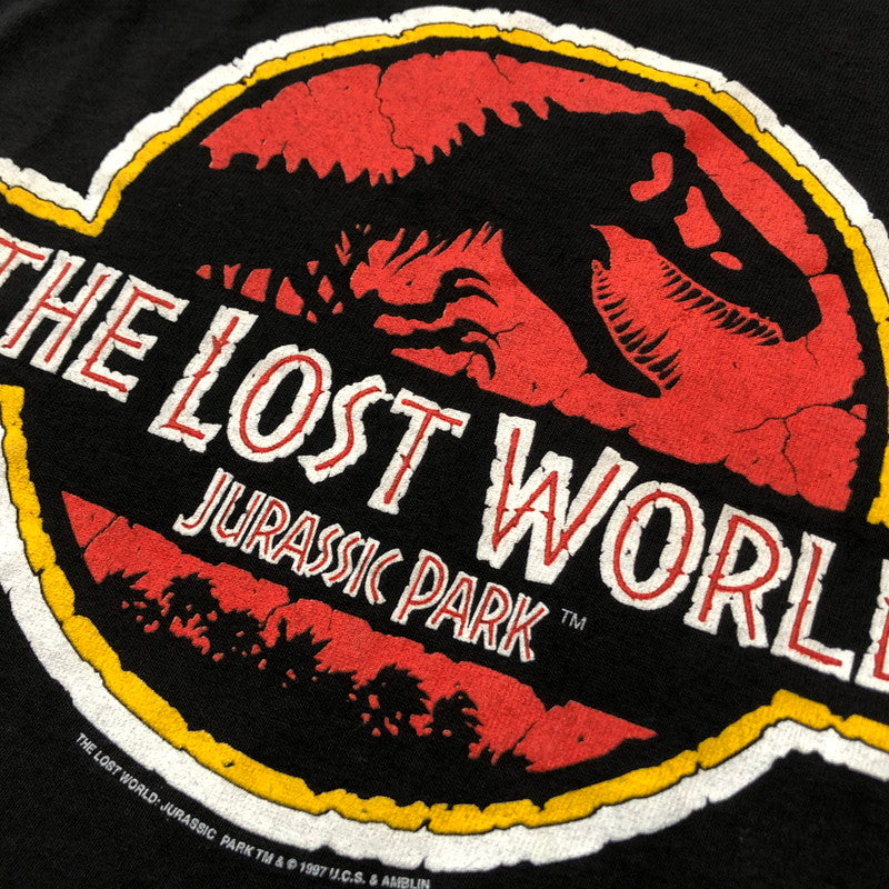 【中古品】【メンズ】 UNIVERSAL STUDIO ユニバーサル スタジオ 90's THE LOST WORLD JURASSIC PARK LOGO TEE 90年代 ザ ロスト ワールド ジュラシック パーク ロゴ Ｔシャツ 半袖 トップス 145-260711-sa-11-tei サイズ：L カラー：ブラック 万代Net店