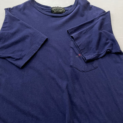 【現状渡し品】【メンズ】 POLO COUNTRY ポロ カントリー 80's～90's ARROW LOGO S/S TEE 80～90年代 アロー ロゴ ショートスリーブ Tシャツ 半袖 トップス 145-260801-sa-10-tei サイズ：L カラー：ネイビー 万代Net店