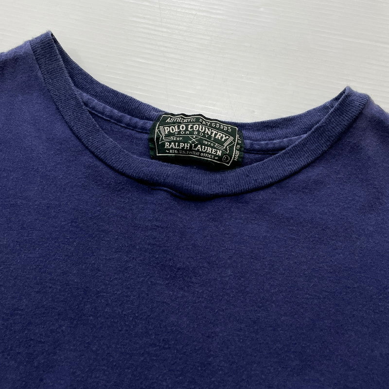【現状渡し品】【メンズ】 POLO COUNTRY ポロ カントリー 80's～90's ARROW LOGO S/S TEE 80～90年代 アロー ロゴ ショートスリーブ Tシャツ 半袖 トップス 145-260801-sa-10-tei サイズ：L カラー：ネイビー 万代Net店