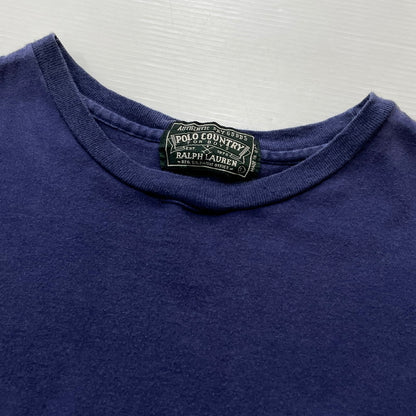 【現状渡し品】【メンズ】 POLO COUNTRY ポロ カントリー 80's～90's ARROW LOGO S/S TEE 80～90年代 アロー ロゴ ショートスリーブ Tシャツ 半袖 トップス 145-260801-sa-10-tei サイズ：L カラー：ネイビー 万代Net店