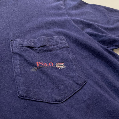 【現状渡し品】【メンズ】 POLO COUNTRY ポロ カントリー 80's～90's ARROW LOGO S/S TEE 80～90年代 アロー ロゴ ショートスリーブ Tシャツ 半袖 トップス 145-260801-sa-10-tei サイズ：L カラー：ネイビー 万代Net店