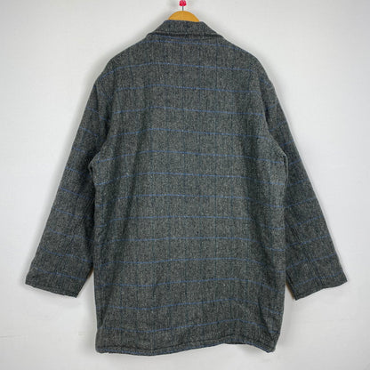 【中古品】【メンズ】 BRITISH OUTDOORS ブリティッシュアウトドア NYLON LINER WOOL CHECK JACKET ナイロン ライナー ウール チェック ジャケット アウター 145-251127-yo-15-tei サイズ：L カラー：グレー 万代Net店