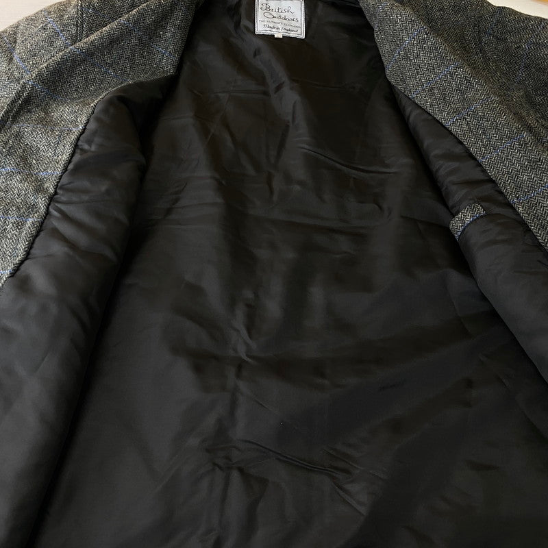 【中古品】【メンズ】 BRITISH OUTDOORS ブリティッシュアウトドア NYLON LINER WOOL CHECK JACKET ナイロン ライナー ウール チェック ジャケット アウター 145-251127-yo-15-tei サイズ：L カラー：グレー 万代Net店