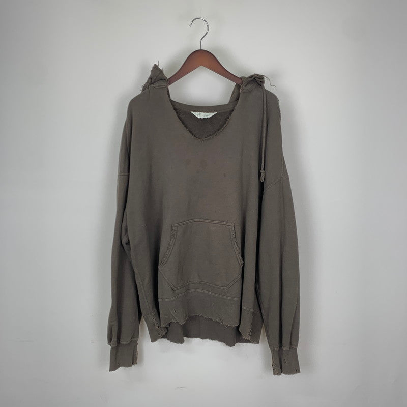 【中古品】【メンズ】 ANCELLM アンセルム DYED DAMAGE HOODIE ANC-CT16 ダイダメージ フーディー トップス プルオーバーパーカー エイジング加工 140-251201-ts-05-tei サイズ：2 カラー：ブラウン 万代Net店