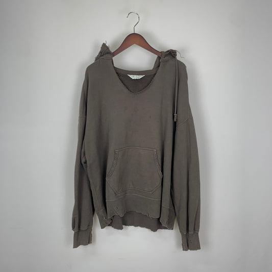 【中古品】【メンズ】 ANCELLM アンセルム DYED DAMAGE HOODIE ANC-CT16 ダイダメージ フーディー トップス プルオーバーパーカー エイジング加工 140-251201-ts-05-tei サイズ：2 カラー：ブラウン 万代Net店