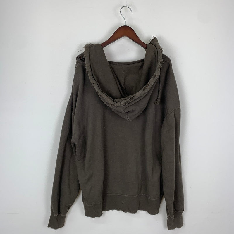 【中古品】【メンズ】 ANCELLM アンセルム DYED DAMAGE HOODIE ANC-CT16 ダイダメージ フーディー トップス プルオーバーパーカー エイジング加工 140-251201-ts-05-tei サイズ：2 カラー：ブラウン 万代Net店
