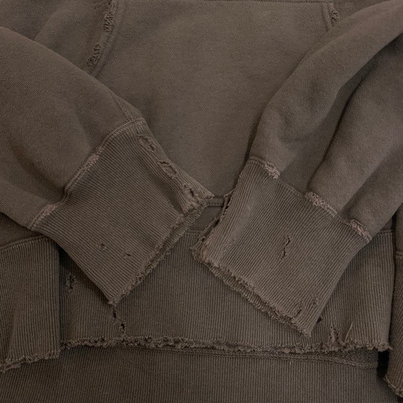 【中古品】【メンズ】 ANCELLM アンセルム DYED DAMAGE HOODIE ANC-CT16 ダイダメージ フーディー トップス プルオーバーパーカー エイジング加工 140-251201-ts-05-tei サイズ：2 カラー：ブラウン 万代Net店