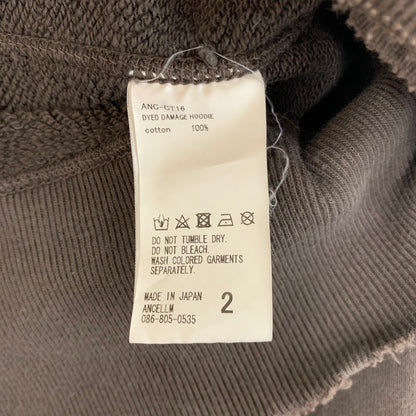 【中古品】【メンズ】 ANCELLM アンセルム DYED DAMAGE HOODIE ANC-CT16 ダイダメージ フーディー トップス プルオーバーパーカー エイジング加工 140-251201-ts-05-tei サイズ：2 カラー：ブラウン 万代Net店
