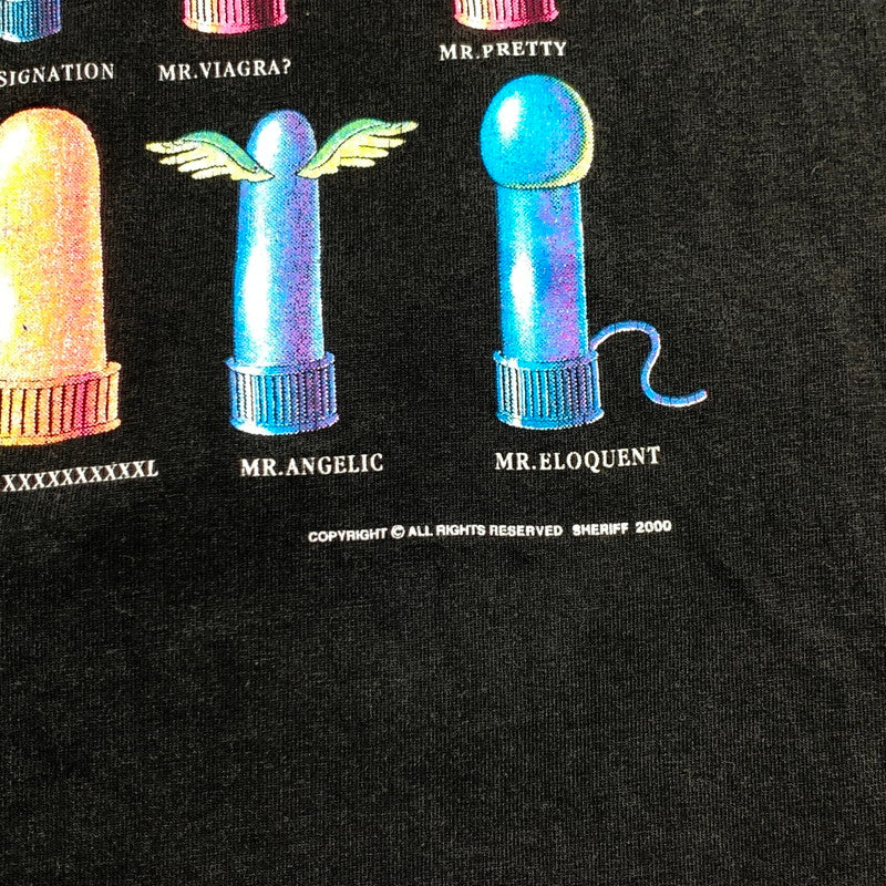 【中古品】【メンズ】 SHERIFF 90'S SEX MACHINE TEE "両シングル" シェリフ 90年代 半袖Tシャツ カットソー ブランド 古着 145-260627-gm-04-fuz サイズ：L カラー：ブラック 万代Net店