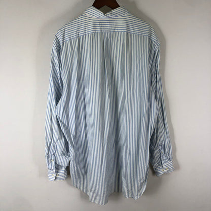 【中古品】【メンズ】 RALPH LAUREN ラルフローレン 90's STRIPE L/S SHIRT 90年代 ストライプ ロングスリーブ シャツ 長袖 トップス 147-251129-ks-17-tei サイズ：XL カラー：ブルーホワイト 万代Net店