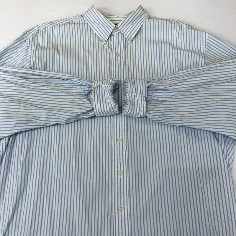 【中古品】【メンズ】 RALPH LAUREN ラルフローレン 90's STRIPE L/S SHIRT 90年代 ストライプ ロングスリーブ シャツ 長袖 トップス 147-251129-ks-17-tei サイズ：XL カラー：ブルーホワイト 万代Net店