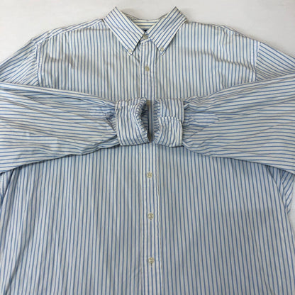 【中古品】【メンズ】 RALPH LAUREN ラルフローレン 90's STRIPE L/S SHIRT 90年代 ストライプ ロングスリーブ シャツ 長袖 トップス 147-251129-ks-17-tei サイズ：XL カラー：ブルーホワイト 万代Net店