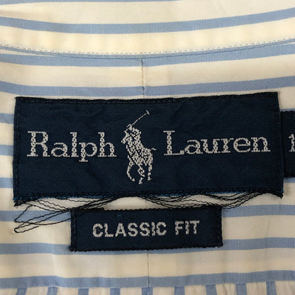 【中古品】【メンズ】 RALPH LAUREN ラルフローレン 90's STRIPE L/S SHIRT 90年代 ストライプ ロングスリーブ シャツ 長袖 トップス 147-251129-ks-17-tei サイズ：XL カラー：ブルーホワイト 万代Net店