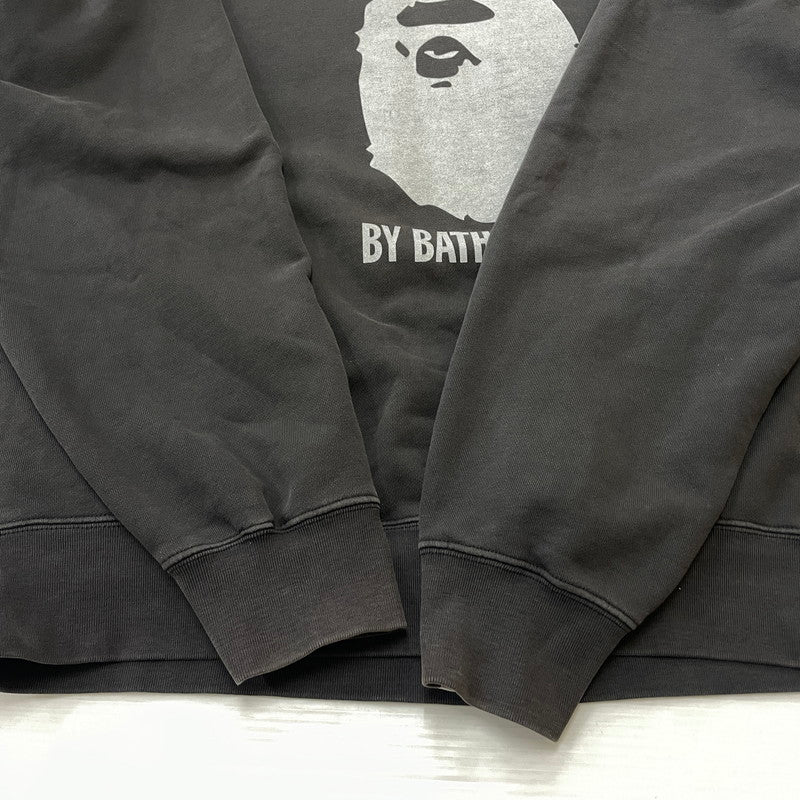 【中古品】【メンズ】 A BATHING APE アベイシングエイプ OVERDYE CREWNECK 001SWJ701005I オーバーダイ クルーネック トップス スウェット トレーナー 142-251204-yy-07-tei サイズ：L カラー：ブラック 万代Net店