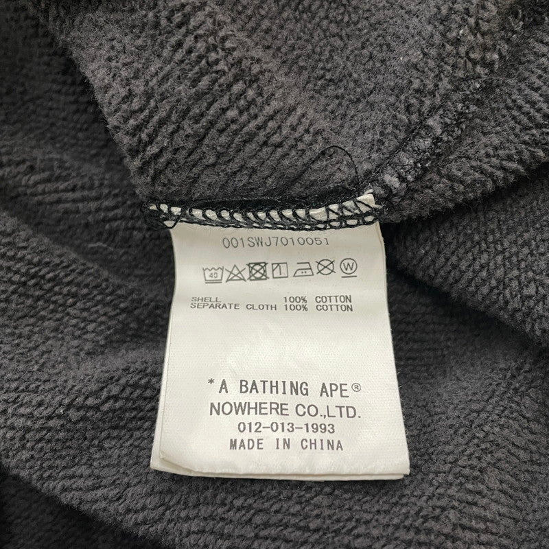 【中古品】【メンズ】 A BATHING APE アベイシングエイプ OVERDYE CREWNECK 001SWJ701005I オーバーダイ クルーネック トップス スウェット トレーナー 142-251204-yy-07-tei サイズ：L カラー：ブラック 万代Net店