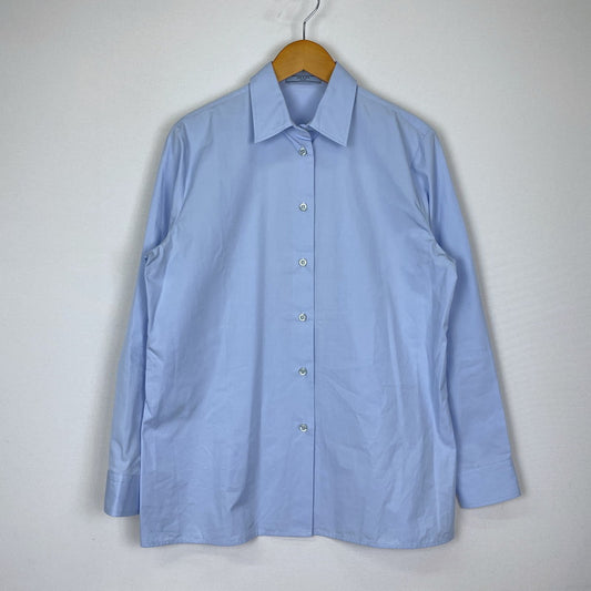 【中古品】【メンズ】 PRADA プラダ COTTON SHIRT DNA91P-S000-1XV2 コットンシャツ 長袖 トップス 141-251204-yy-06-tei サイズ：42 カラー：ブルー 万代Net店