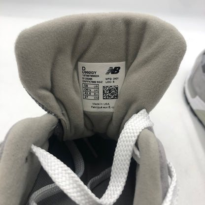 【中古美品】【メンズ】 NEW BALANCE ニューバランス U992GY MADE IN USA スニーカー 靴 162-251203-ks-07-tei カラー：グレー 万代Net店